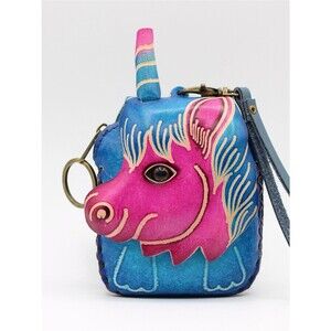 Handmade with Genuine Tanned Cowhide Leather Animal Coin
Purse; Unicorn